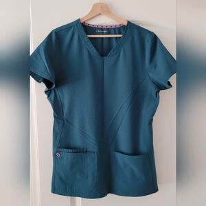 Scrubs Women's Short Sleeve Teal/Carrabian blue 3 sets HEARTSOUL INFINITY ALLURE